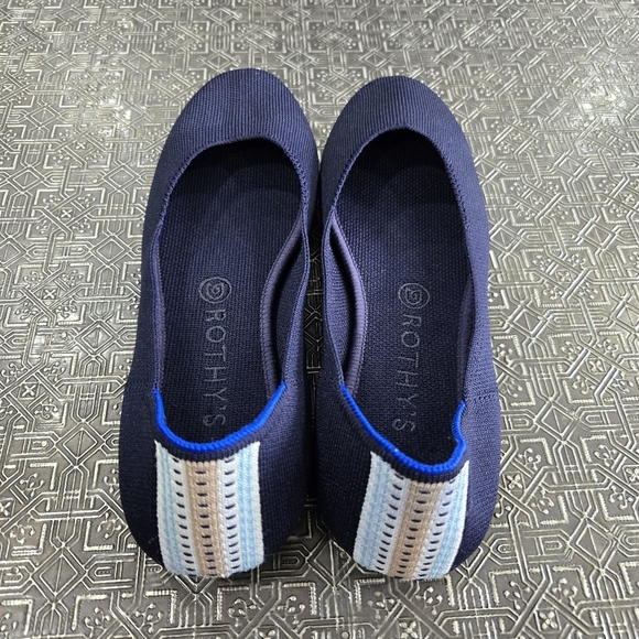 🐢 ROTHY'S The Square Toe Flats in Navy NWOT Size W8.5 - Picture 5 of 12
